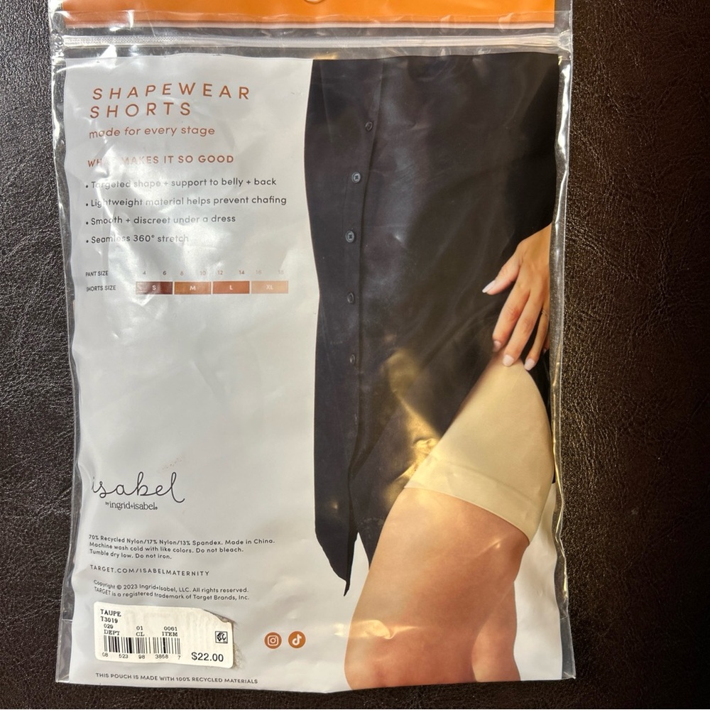 Isabel Maternity by Ingrid & Isabel Beige Shapewear over belly Shorts seamless